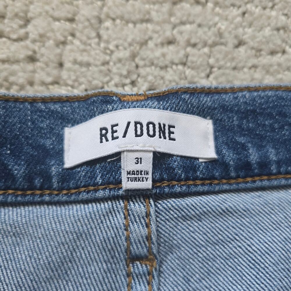 RE/DONE 70s Ultra High Rise Stove Pipe Jeans Size 31 Vintage Indigo Stretch - Picture 7 of 12
